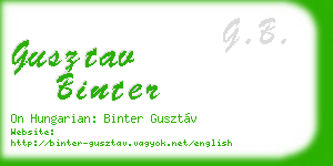 gusztav binter business card